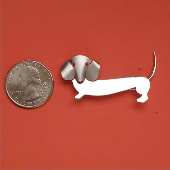 Vintage Beau Sterling Sterling Dachshund Pin - Picture 5 of 7